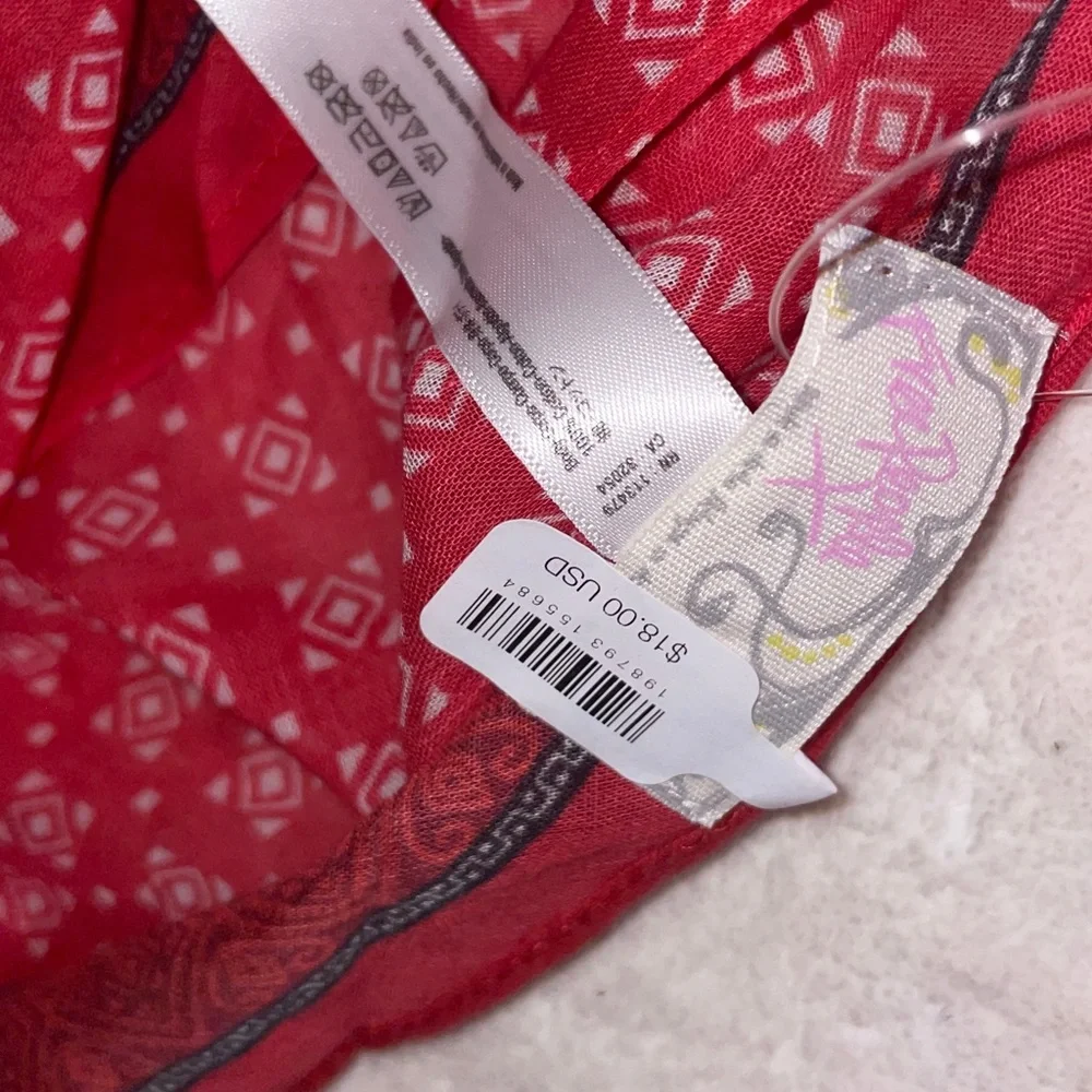 Free People Bridgette Bandana - Classic Red NWT - Picture 5 of 5